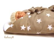 babooz® Pucktuch Sterne beige-weiß